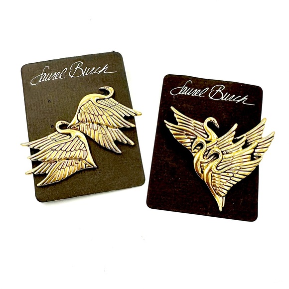 Laurel Burch Swan Earrings Vintage Retired - Picture 10 of 10